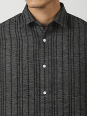 Broken Pinstripes Dark Grey Shirt