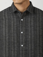 Broken Pinstripes Dark Grey Shirt