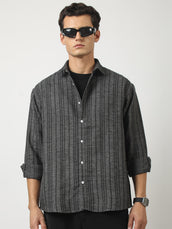 Broken Pinstripes Dark Grey Shirt