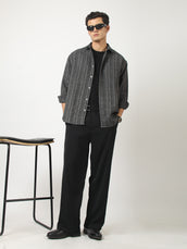 Broken Pinstripes Dark Grey Shirt