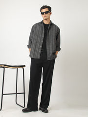 Broken Pinstripes Dark Grey Shirt