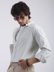 Oxford Stripes Green Full Sleeve Shirt