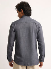 Super Twill Grey Full Sleeve Shirt