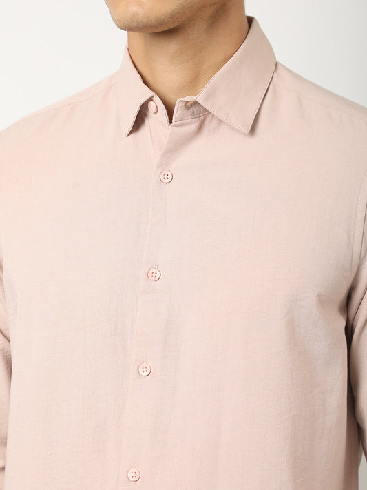 Light Pink Soft Tech Full Sleeve Shirt