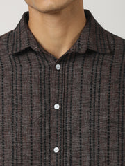 Broken Pinstripes Maroon Shirt