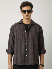Broken Pinstripes Maroon Shirt