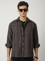 Broken Pinstripes Maroon Shirt