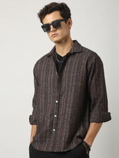Broken Pinstripes Maroon Shirt