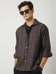 Broken Pinstripes Maroon Shirt
