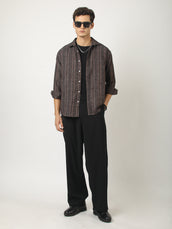 Broken Pinstripes Maroon Shirt