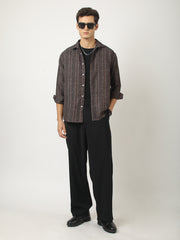 Broken Pinstripes Maroon Shirt