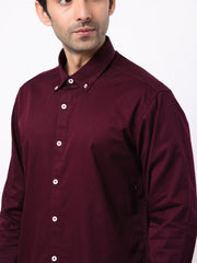 Soft Twill Maroon Full Sleeve Shirt