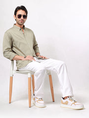 Soft Twill Mist Green Full Sleeve Shirt