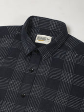 Navy Windowpane Checks Shirt
