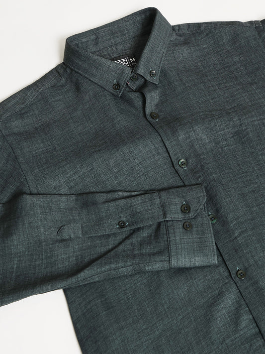 Super Twill Olive Full Sleeve Shirt