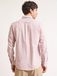 Oxford Stripes Red Full Sleeve Shirt
