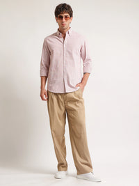 Oxford Stripes Red Full Sleeve Shirt