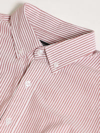 Oxford Stripes Red Full Sleeve Shirt