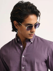 Oxford Purple Full Sleeve Shirt