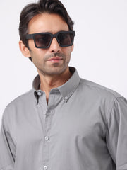 Soft Twill Steel Grey Full Sleeve Shirt