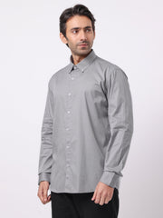 Soft Twill Steel Grey Full Sleeve Shirt