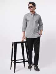 Soft Twill Steel Grey Full Sleeve Shirt
