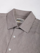 Geometric Silver Grey Full Sleeve Shirt