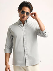 Oxford Silver Grey Full Sleeve Shirt