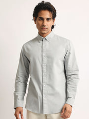 Oxford Silver Grey Full Sleeve Shirt
