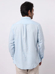 Cotton Linen Sky Blue Full Sleeve Shirt