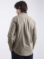 Cotton Linen Tan Full Sleeve Shirt