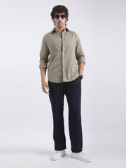 Cotton Linen Tan Full Sleeve Shirt