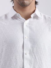 Geometric White Full Sleeve Shirt