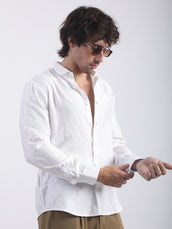 Geometric White Full Sleeve Shirt