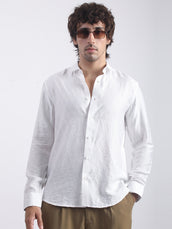 Geometric White Full Sleeve Shirt