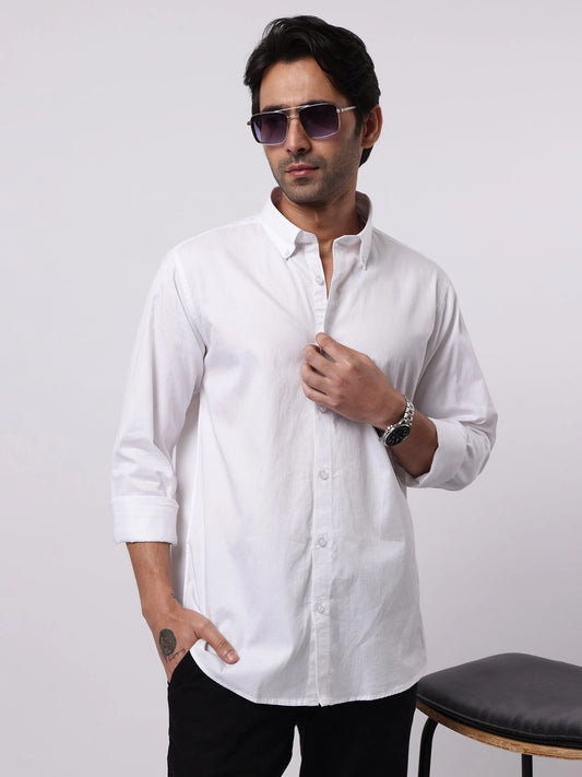 Soft Twill White Full Sleeve Shirt