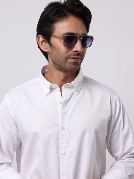Soft Twill White Full Sleeve Shirt