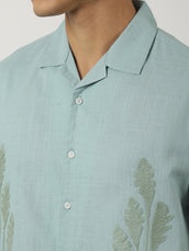 Midnight Flore Aqua Blue Shirt