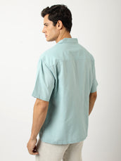Midnight Flore Aqua Blue Shirt