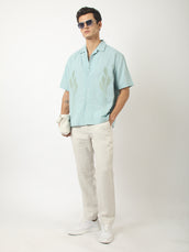 Midnight Flore Aqua Blue Shirt