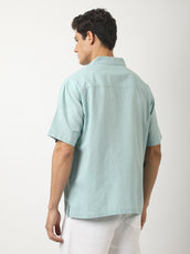 Mystic Petals Aqua Blue Shirt