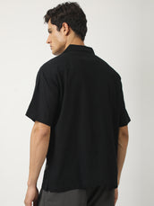 Oasis Embroidered Black Shirt
