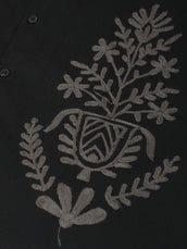 Oasis Embroidered Black Shirt