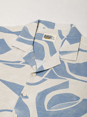 Soft Tropic Resort Cream, Blue Half Sleeve Shirt