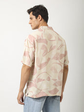 Soft Tropic Resort Cream, Pink Half Sleeve Shirt