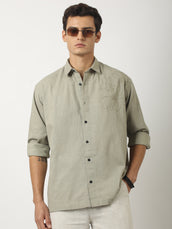 LeafLine Embroidery Dusty Green Shirt