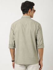 LeafLine Embroidery Dusty Green Shirt