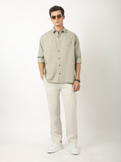 LeafLine Embroidery Dusty Green Shirt