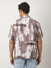 DustyPink Blur Blue Half Sleeve Shirt