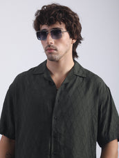 Geometric Olive Shirt